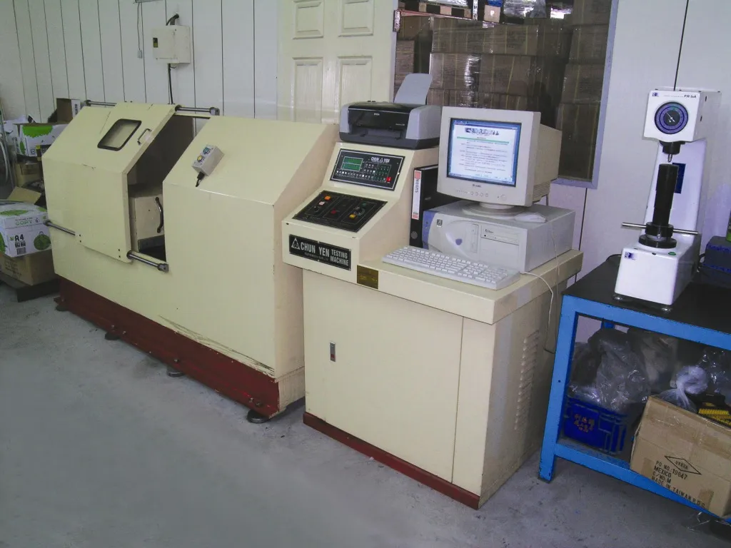 In-house hardness testing machine used to verify finished tools